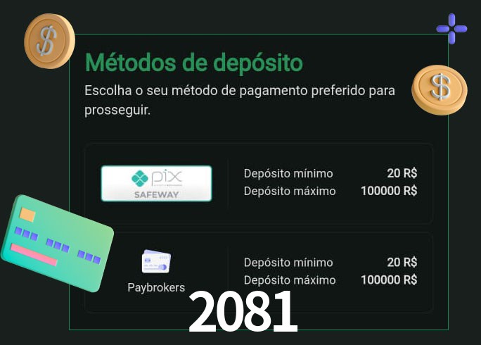 O cassino 2081 oferece uma grande variedade de métodos de pagamento